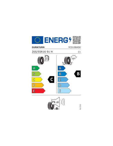 205/55 R16 91H HR DURATURN ZO MOZZO S+