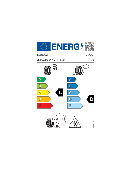 445/45 R19.5 160 J MATADOR - T HR 5 M+S 3PMSF (TL)