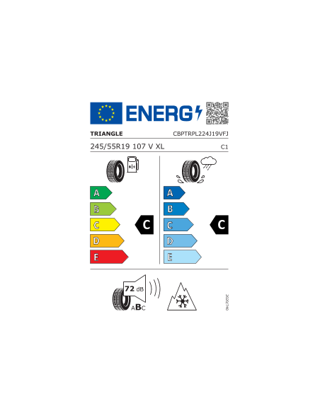 245/55 R19 107 V Triangle Pl02 Fs Xl M+s 3pmsf