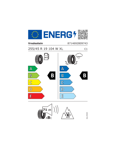 QUATRAC PRO EV VREDESTEIN 255 45 19...