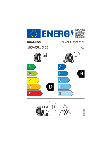 185/65 R15 TL 88H ROADHOG RGAS02 