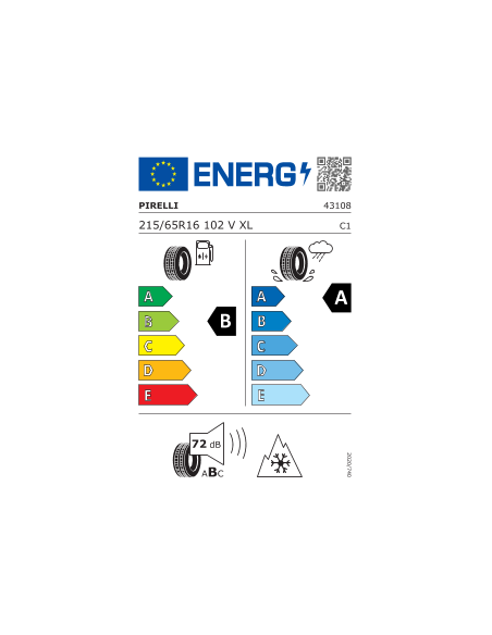 CINTURATO AS SF 3 XL PIRELLI 215 65 16 102 V