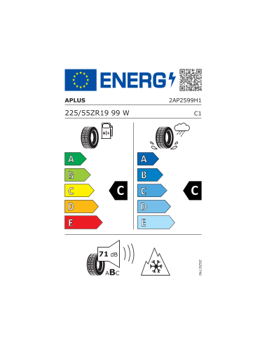 225/55 ZR17 TL 101W AS909 XL BSW M+S...