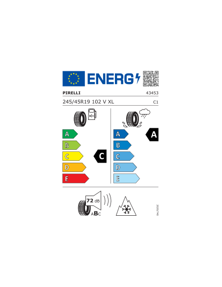 245/45 R19 TL 102V PZERO WINTER XL MFS ELECT BSW  M+S 3PMSF