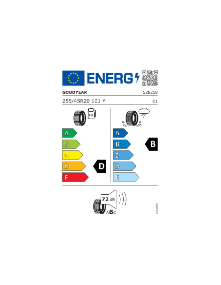 255/45 R20 101 Y Goodyear EFF.GRIP ROF * DOT2019