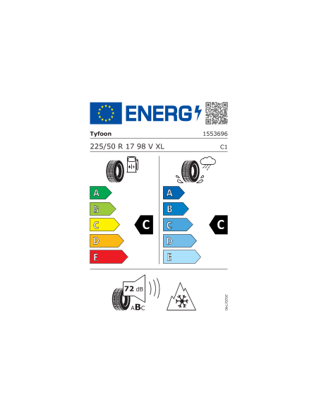 225/50 R17 98 V TYFOON - EUROSNOW 3 XL BSW M+S 3PMSF