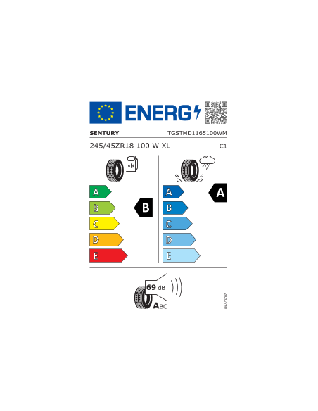 245/45 R18 100 W Sentury Qirin 990 Xl Bsw