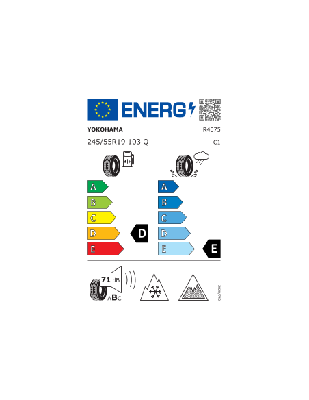 245/55 R19 103 Q YOKOHAMA - ICEGUARD G075 NORDIC COMPOUND BSW M+S 3PMSF