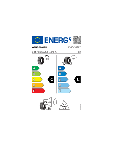 385/65 R22.5 160 K WINDPOWER - WTR69 LRL 20PR M+S 3PMSF