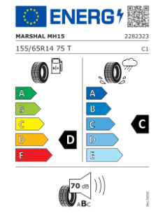 155/65 R14 TL 75T MH15 BSW  2