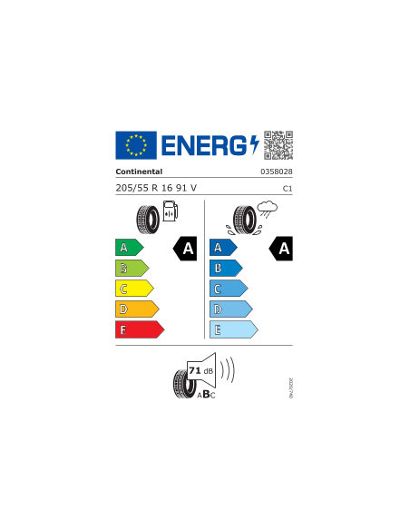 205/55 R16 91 V Continental