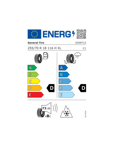 255/70 R18 TL 116H GRABBER AT3 XL FR...