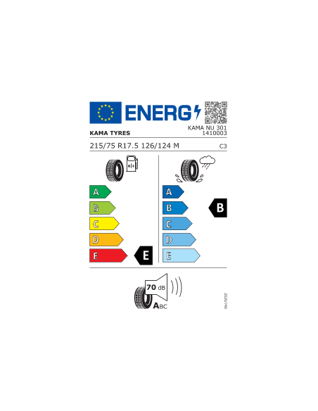 215/75 R17.5 126 M KAMA - KAMA NU-301 M+S