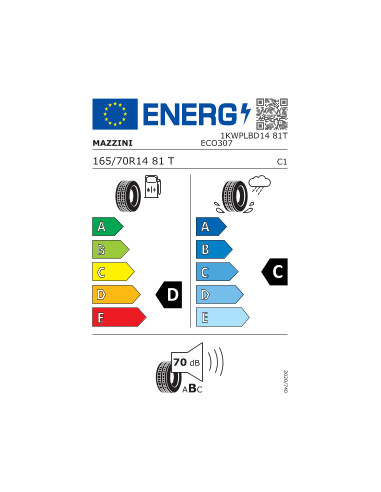 165/70 R14 TL 81T ECO307 